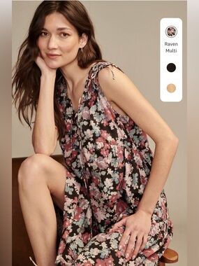 Lucky Brand Poplin Shoulder Cinched Mini Dress